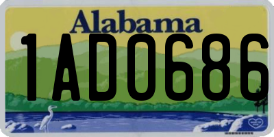 AL license plate 1AD0686