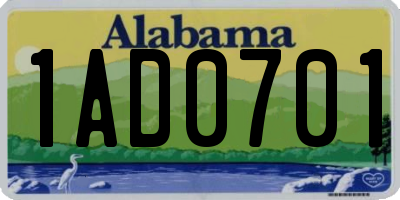 AL license plate 1AD0701