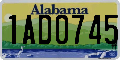 AL license plate 1AD0745