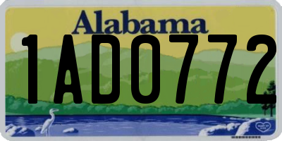 AL license plate 1AD0772