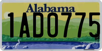 AL license plate 1AD0775