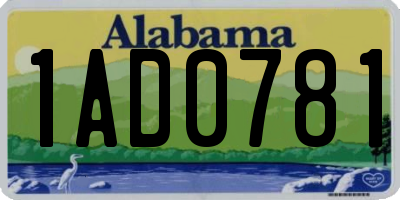 AL license plate 1AD0781
