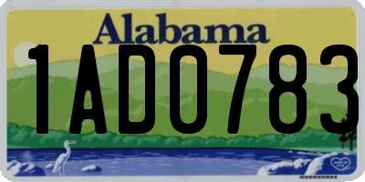 AL license plate 1AD0783