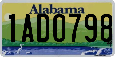 AL license plate 1AD0798
