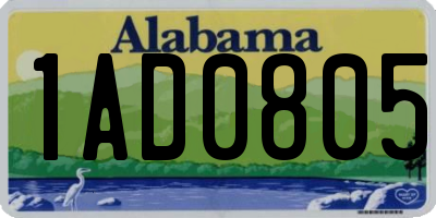 AL license plate 1AD0805