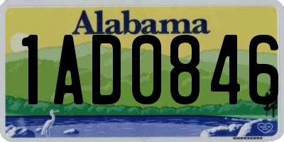 AL license plate 1AD0846