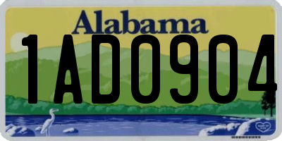 AL license plate 1AD0904