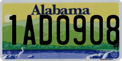 AL license plate 1AD0908
