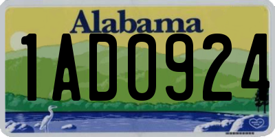 AL license plate 1AD0924