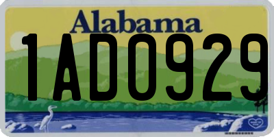 AL license plate 1AD0929