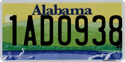 AL license plate 1AD0938