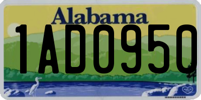 AL license plate 1AD0950