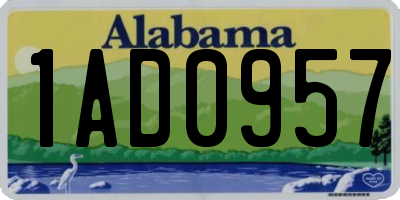AL license plate 1AD0957