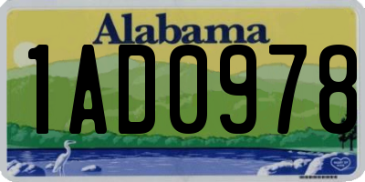 AL license plate 1AD0978