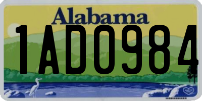 AL license plate 1AD0984