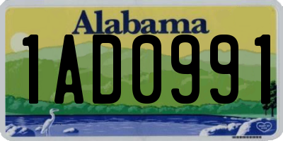 AL license plate 1AD0991