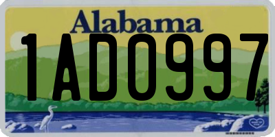 AL license plate 1AD0997