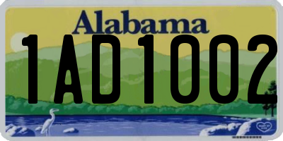 AL license plate 1AD1002