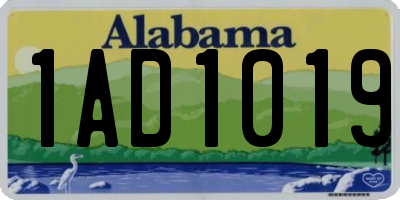 AL license plate 1AD1019