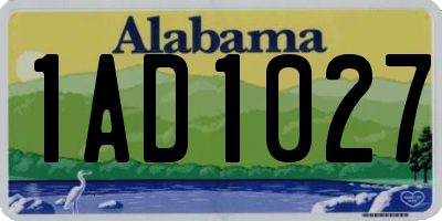 AL license plate 1AD1027