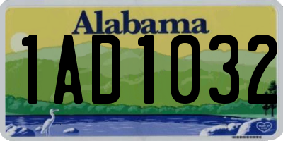 AL license plate 1AD1032