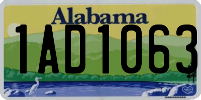 AL license plate 1AD1063