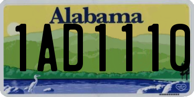 AL license plate 1AD1110