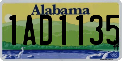 AL license plate 1AD1135