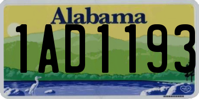 AL license plate 1AD1193