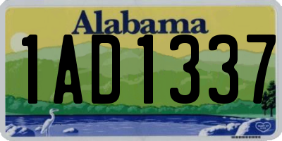 AL license plate 1AD1337
