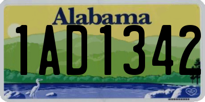 AL license plate 1AD1342