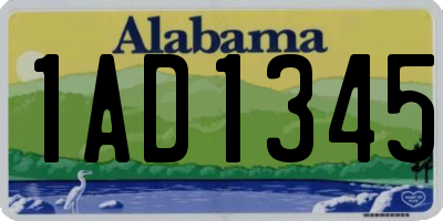 AL license plate 1AD1345