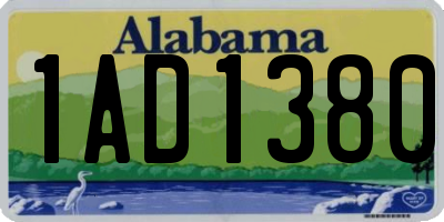 AL license plate 1AD1380