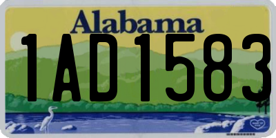 AL license plate 1AD1583