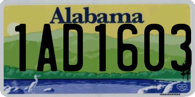 AL license plate 1AD1603