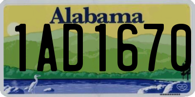 AL license plate 1AD1670
