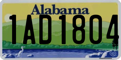 AL license plate 1AD1804
