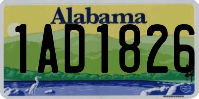 AL license plate 1AD1826