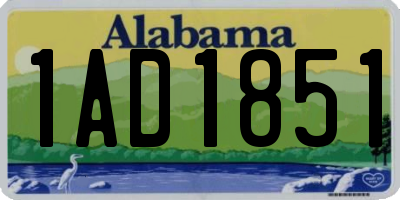 AL license plate 1AD1851