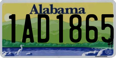 AL license plate 1AD1865