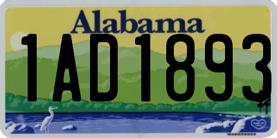 AL license plate 1AD1893