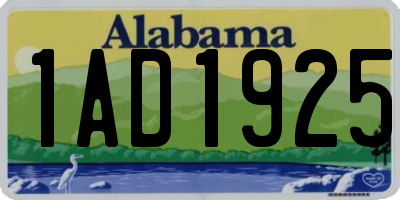 AL license plate 1AD1925