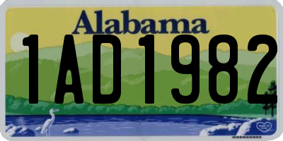 AL license plate 1AD1982