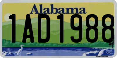 AL license plate 1AD1988
