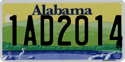 AL license plate 1AD2014