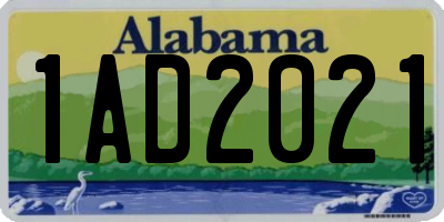 AL license plate 1AD2021