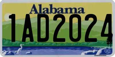 AL license plate 1AD2024