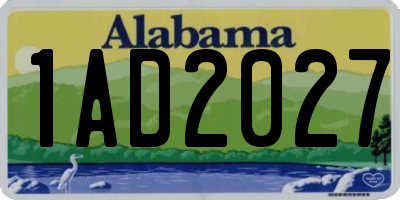 AL license plate 1AD2027