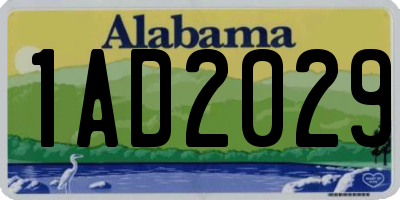 AL license plate 1AD2029