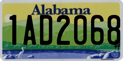 AL license plate 1AD2068